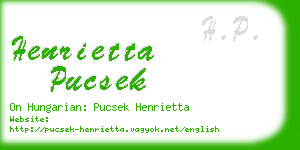 henrietta pucsek business card
